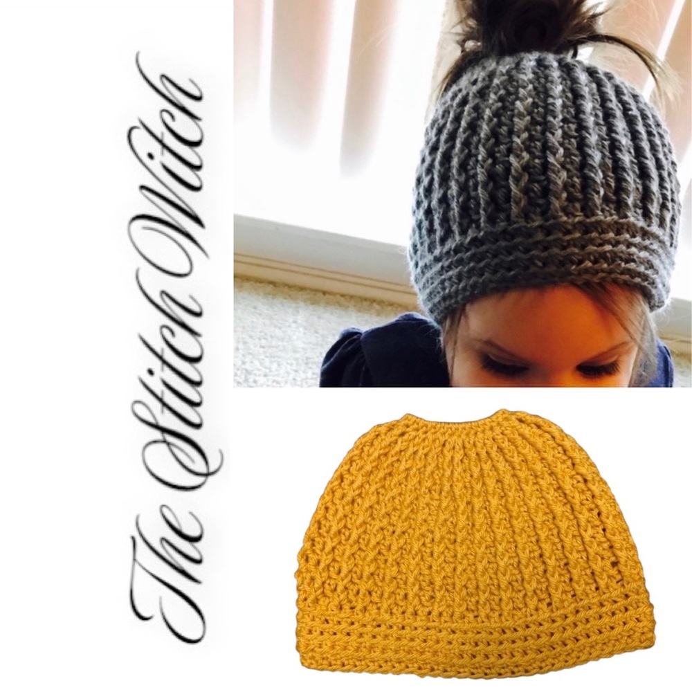 Messy Bun Hats Children-Teen Sizes - Picture 8 of 14